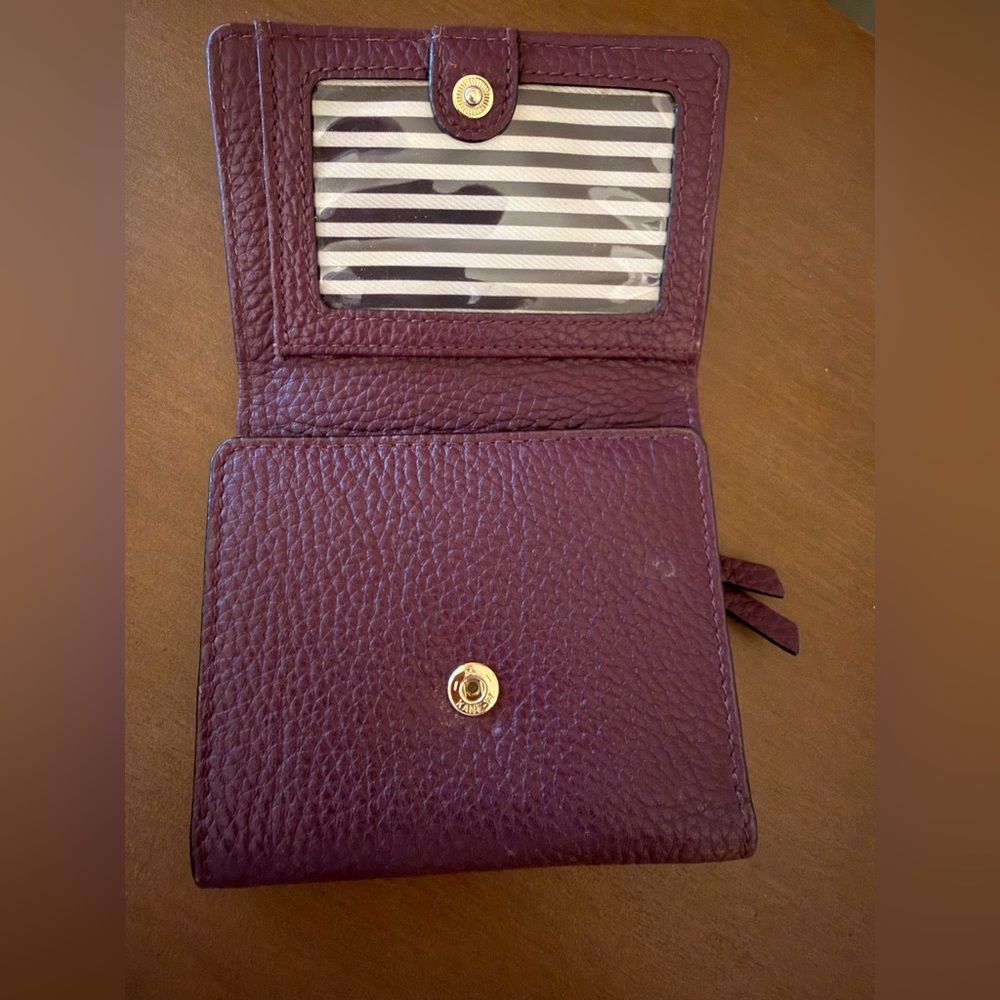 **SALE**Kate Spade Deep Purple Pebbled Leather Small Wallet - Picture 7 of 14